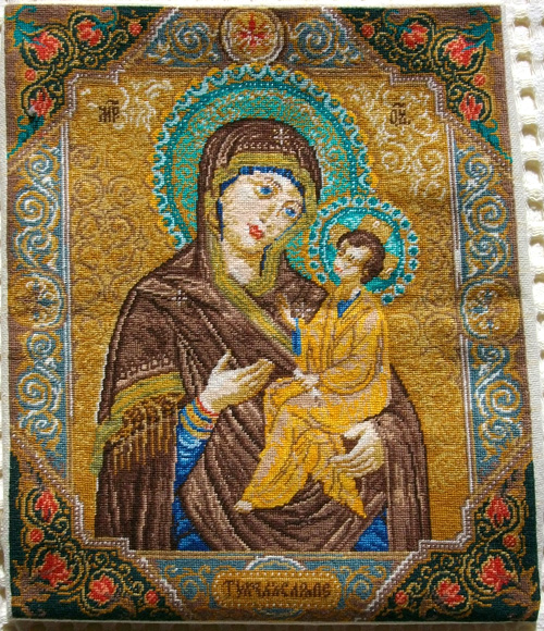 Gobelin Svеta Bogoroditsa s mladеnеtsa-izomrudеnata