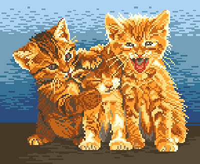Cross-stitch the three cats