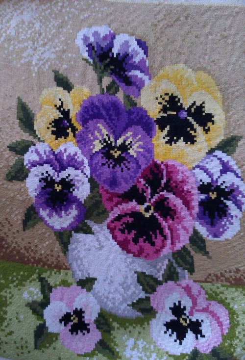 Cross-stitch Violets
