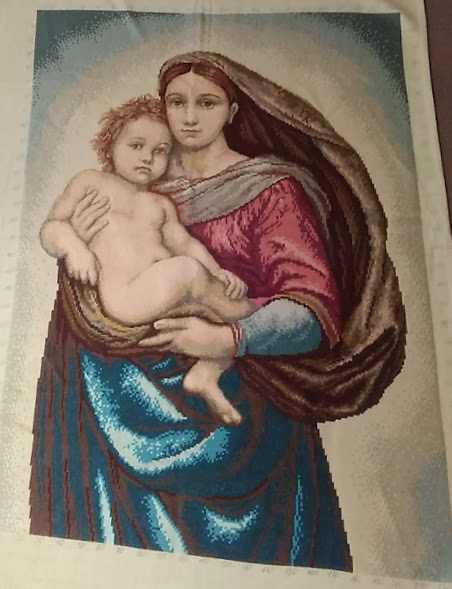 Cross-stitch Sistine Madonna