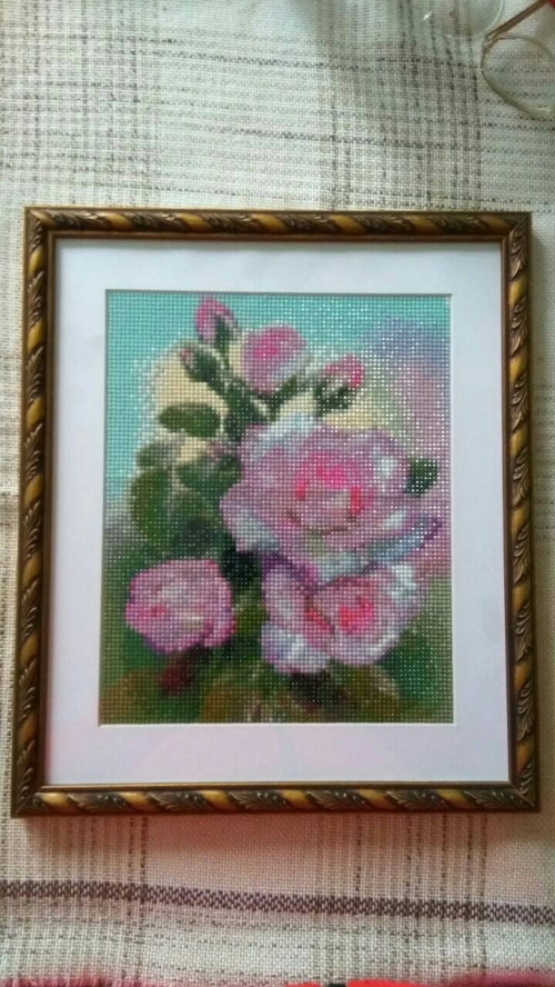 Cross-stitch Diamon gobelin "Pink Roses"