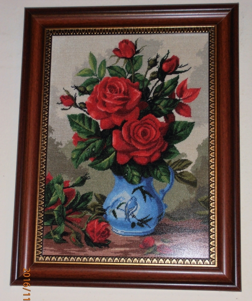 Гоблен Рози в синя ваза