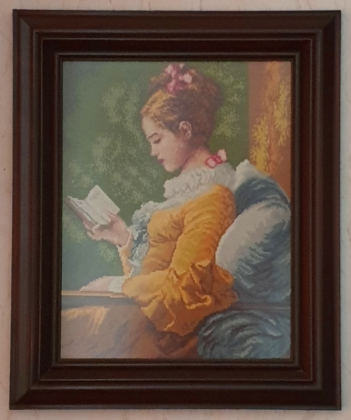 Cross-stitch A Young Girl Reading (La Liseuse)