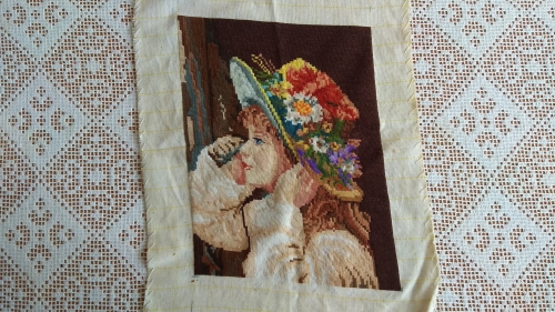Cross-stitch The girl with the hat