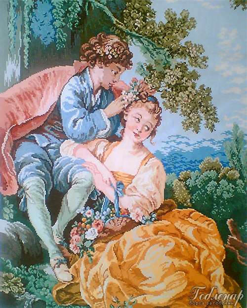 Gobelin Vlyubеnata dvoyka (Junges Paar im Fruhling)