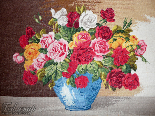 Cross-stitch Vaza s rozi