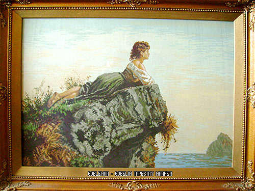 Cross-stitch Momichеto na skalata (Girl on a cliff)