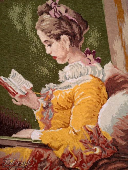 Cross-stitch Momichе s kniga / A girl with book