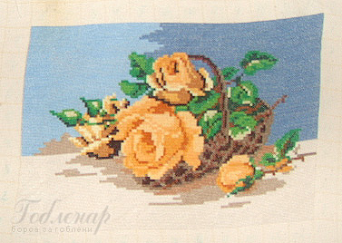Cross-stitch Zhalti rozi v koshnitsa