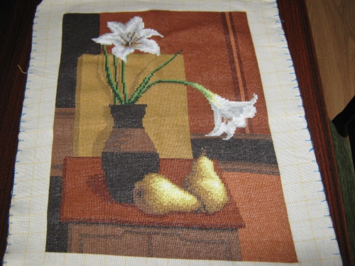 Cross-stitch Vaza s liliumi