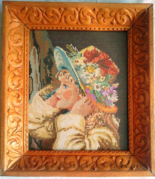 Cross-stitch Girl with hat