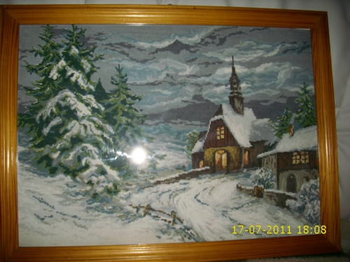 Cross-stitch Winter Chapel