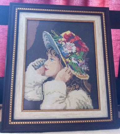 Cross-stitch Girl with a hat