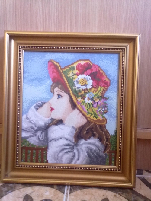 Cross-stitch Girl with hat