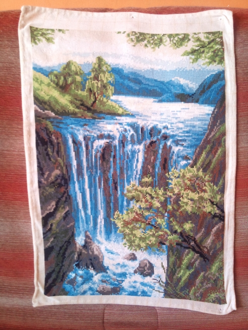 Cross-stitch waterfall