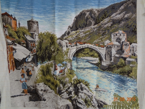 Cross-stitch Mostar Bridge