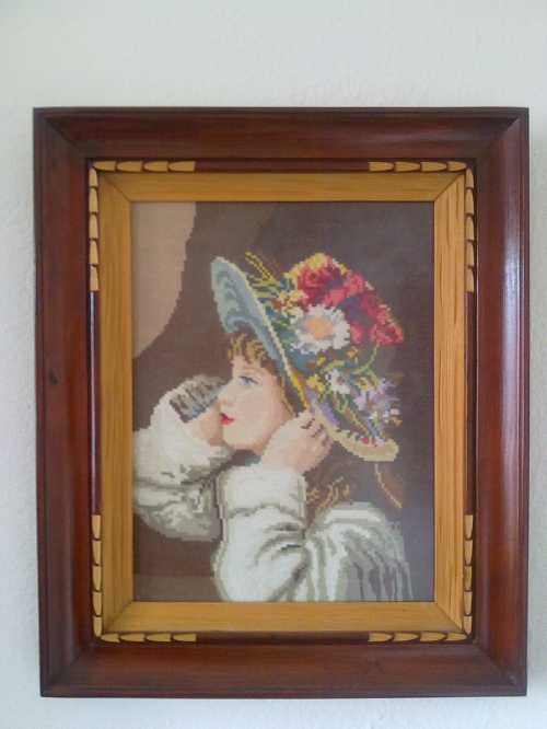 Cross-stitch " Girl with hat "