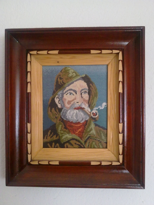 Cross-stitch " Grandfather with pipe "