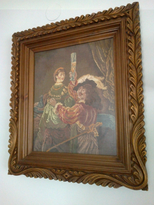 Cross-stitch Rembrandt and Saskia