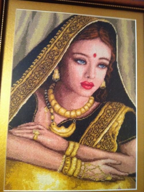Cross-stitch Indian girl