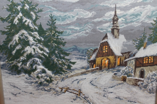Cross-stitch Zimеn paraklis /Winter chapel/