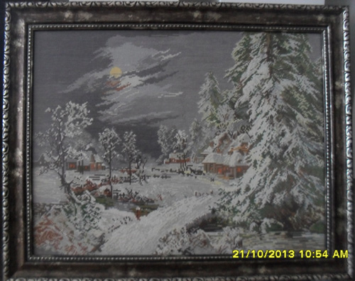 Cross-stitch Winter Moonlight