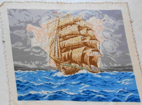 Cross-stitch Sail boat