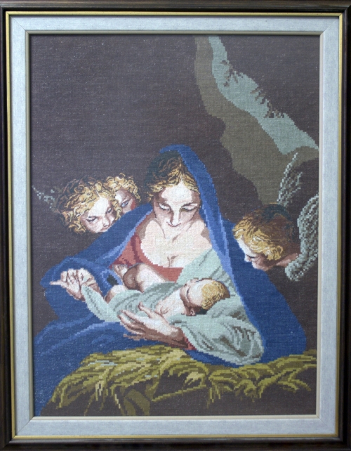 Cross-stitch Madonna and child