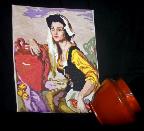 Cross-stitch Girl with amphora