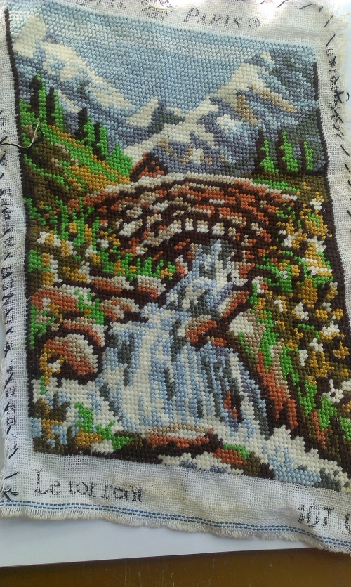 Cross-stitch tapestry