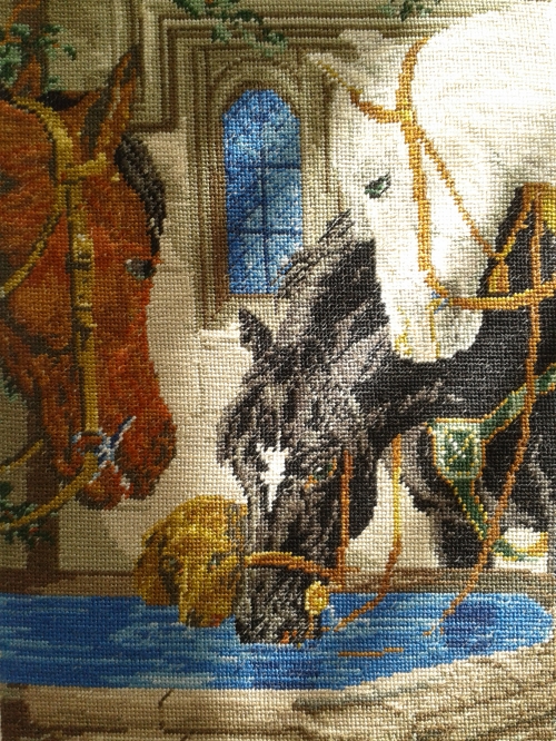 Cross-stitch Horses to water