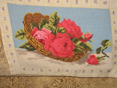 basket with red roses