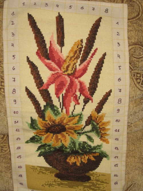 Cross-stitch Composition with sunflowers