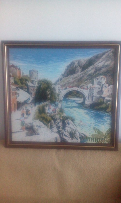 Cross-stitch Mosta na Mostar