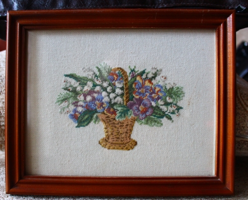 Cross-stitch flower basket 19/15 CM
