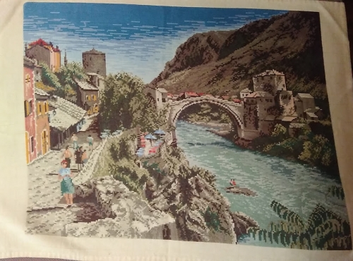 Cross-stitch The bridge of Mostar