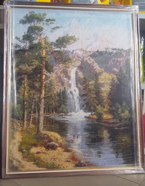 Cross-stitch Waterfall and nature