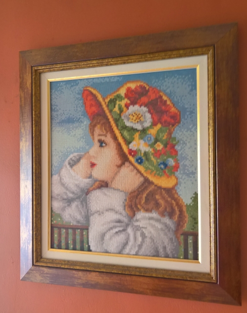 Cross-stitch A girl with hat