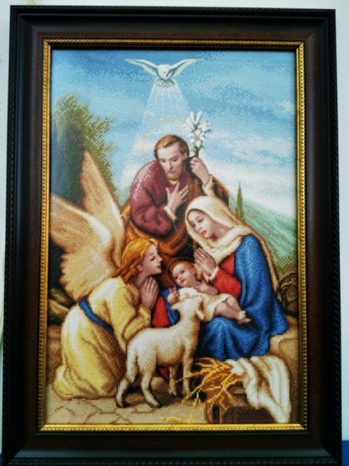 Cross-stitch  the Holy Family