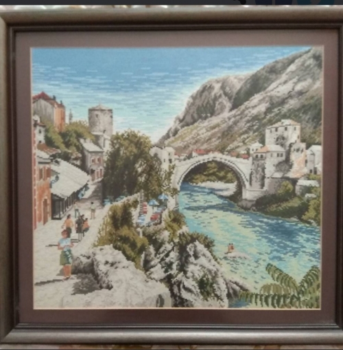 Cross-stitch Mostar brige