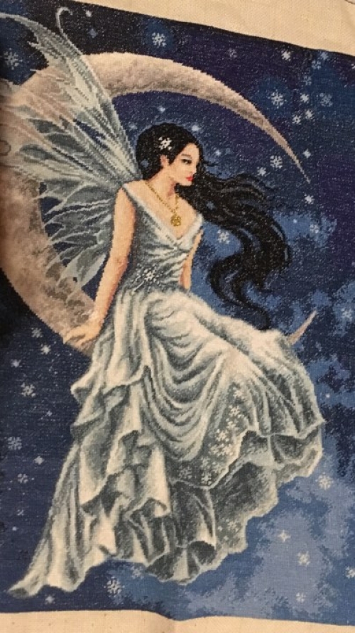 Cross-stitch blue fairy