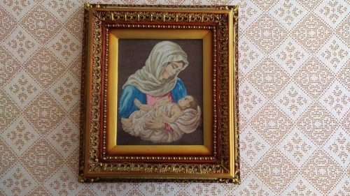 Cross-stitch The virgin with the child